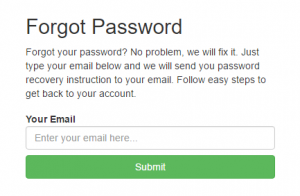 Forgot Password Recovery Form